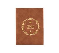 Refillable 2026 Weekly Planner 6 Rings Leather Binder Academic Journal with Dated Pages for Daily Scheduling 6.69x9.06In Portable Task Journal