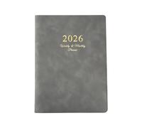 Refillable 2026 Weekly Planner 6 Rings Leather Binder Academic Journal with Dated Pages for Daily Scheduling 6.69x9.06In PU Notebook