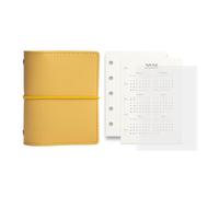 Refillable 5 Holes Binder Notebook with 50 Sheet Refill Paper 12.3x9.8CM Leather 5 Rings Binder Covers with Inner Pocket Pocket Sized Planner