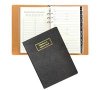 Refillable Address Book with Alphabetical Tabs Large Print Telephone Birthday Email PU Leather Hardcover Durable for Women Men Seniors Home Office, A5, with Pen and Pen Holder