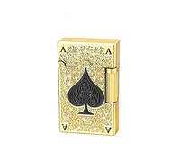Refillable Butane Lighter, Retro Metal Lighter for Men, Engraved Design, Luxury Travel Accessory, Perfect for Gifting