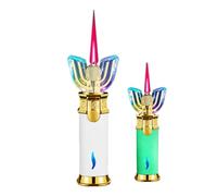 Refillable Butane Lighter - Windproof Jet Flame, Glow in the Dark Portable Design for Camping Trips (Fuel Not Included)