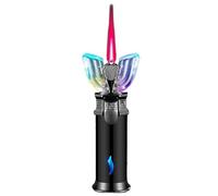 Refillable Butane Lighter - Windproof Jet Flame, Glow in the Dark Portable Design for Camping Trips (Fuel Not Included)