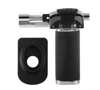 Refillable Butane Torch with Auto Ignition, Windproof Welding Blow Torch up to 1300°C for Soldering, BBQ, Camping and Kitchen Use, Black(A)