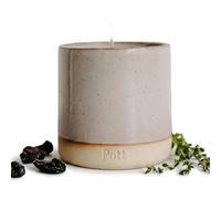 Refillable Candle, Handmade in The UK. Heather Grey Pott with Sweet, Calming Tonka Scent. Refillable with Our Wax Refills. 290g, 60 Hours Burning time.