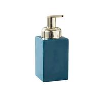 Refillable Ceramic Liquid Pump Bottle Manual Dispenser Soap Bathroom Decor(Blue)