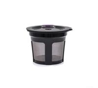 Refillable Coffee Filter Cup Compatible with 2 0 and 1 0 Coffee Makers for MINI PLUS Series, Featuring Fine Stainless Steel Mesh and Sturdy Cover Design (black)