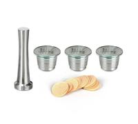 Refillable Coffee Pod Compatible With Nespresso Espresso Machine Coffee Filter Paper Stainless Steel Reusable Coffee Capsule 1PCS Tamper
