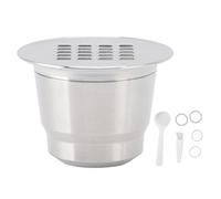 Refillable Coffee Pod, Reusable Stainless Steel Capsule Filter for Nespresso U Citiz Pixie Le Cube Maestria Lattissima Inissia Concept Machines with Silicone Rings and Cleaning