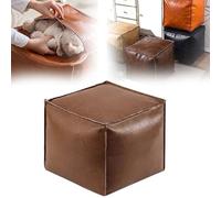 Refillable Cushion Bag, Multifunctional Storage Footstool, 16-inch Cube Cushion, Waterproof And Uv-resistant Fabric, Small Space Storage Solution (Coffee)