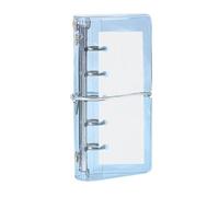 Refillable Diary Cover with Transparent Binder M2.5-12.5x6x2.5cm 4.96x2.44x0.98 inch, Notebook Organizer with Rings, Planner Case with Shoulder Strap