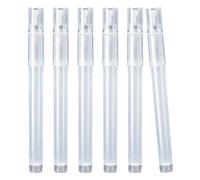 Refillable Empty Pen Barrels, 6 Clear Marker Bodies with Brush Tips for Color Coding Lesson Prep Notebook Drawing Admin Labels Tasks Empty Marker Barrels Refillable Brush Pens Fillable Journal Markers