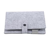 Refillable Felt Cloth 4 Rings Binder 18.5x23cm Refillable Notebook Journal Covers with Card Pocket and Elastic Pen Slot Portable Felt Planner Cover