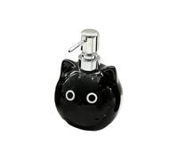 Refillable Hand Soap Bottles - 480ml Non Drip Pump, Black Cat Ceramic Empty Bottle, Lotion Dispenser Container Reusable | Shampoo Body Shower Gel Travel Home Office Daily Protection Commute