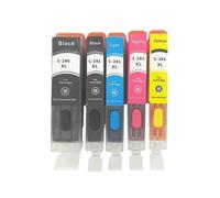 Refillable Ink Cartridge Set Compatible With PGI 280 CLI 281 XXL Compatible With TS702 TR7520 TR8520 TS6120 TS6220 TS9520 6320 Printers(5COLOR 1SET)
