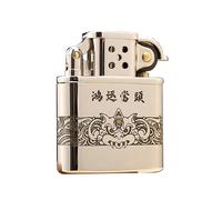 Refillable Kerosene Lighter, Retro Metal Rocker Design, Windproof, Soft Flame, Ideal for Camping, Backpacking, Emergency Kits (Fuel Not Included)