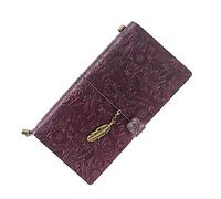Refillable Leather Journal, Handmade Purple Leather Notebook with Bookmark for Men & Women, Vintage Leather Notepad Sketchbook Perfect for Writing, Gifts, Travelers (Purple, Standard)