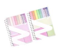 Refillable Notebook and Adhesive Note Set Lined Notepads with Colorful Adhesive Label for Note Taking Planning Professional Meeting