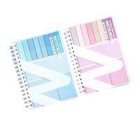 Refillable Notebook and Adhesive Note Set Lined Notepads with Colorful Adhesive Label for Note Taking Planning Professional Meeting