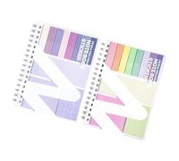 Refillable Notebook and Adhesive Note Set Lined Notepads with Colorful Label for Taking Planning Professional Meeting