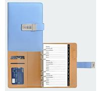 Refillable Password Book Binder with Alphabetical Tabs and Lock, 576 Passwords Large Print, 316 Pages Password Keeper for Computer & Website Logins & Phone, Blue PU Hardcover, 7.5in x 5.5in