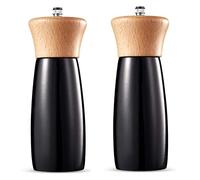 Refillable Pepper Mill Manual Salt And Spice Mills, Refillable Salt And Pepper Shaker, Easy To Fill, Set Of 2 Salt Peppercorn Shakers(Black)