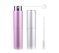 Refillable Perfume Atomiser Spray Bottles, 2 Pcs 10ml Upgraded Rotating Travel Perfume Bottle Aftershave Atomiser Fragrance Spray Bottle with Refill Tools for Holiday Trip and Night Out Men Women