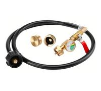 Refillable Propane Cylinder 1 Lb Universal Propane Refill Adapter with Tank Gauge, 4ft Propane Tank Refill Adapter for BBQ Gas Grill Cylinder RV