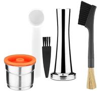 Refillable Reusable Coffee Capsule with Brush Spoon Powder Hammer End - Compatible Illy Y3 Cuisinart EM 600 Francis Y5 X7 y1 1 Iperespresso Saving Budget Energy Good Filtration EAS