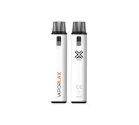 Refillable Reusable Vape Pod Kit - Slim Ergonomic 3D Suitcase Design, 500mAh Fast Charging, IPX4 Water Resistant, Transparent PCTG Pods (Nicotine Free) Arctic White