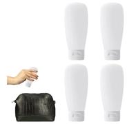 Refillable Travel Bottles - Travel Size Containers | Toilet Bottles | 100ml Leak Proof Empty Container | 4pcs Clear Vacuum Pressure Bottle | Squeez Kit
