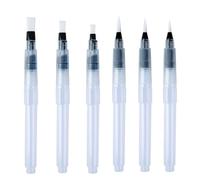 Refillable Watercolour Brush Pens Set: 6 Pcs Water Paint Brush with Refillable Reservoir - Water Brushes with Fine, Medium, and Large Tips for Watercolour Painting, Sketching