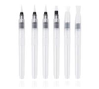 Refillable Watercolour Brush Pens Set, 6 Pieces 6.1 Inch Professional Watercolour Brush Set, Water Paint Brush with Refillable Reservoir with Fine, Medium, and Large Tips for Water colour Painting