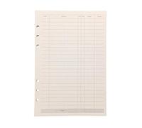 Refiller for 21cm Plastic A5 6-Holes Cover Round Ring View Binder File Folder (A5 Finance Refill Paper, 1 Package)