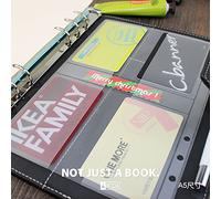 Refiller for 21cm Plastic A5 6-Holes Cover Round Ring View Binder File Folder (A5 Name Card Holder 4PCS, 1 Package)