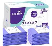 Refills Compatible with Dekor Classic Diaper Pail Refills | 8 Count for 4752 Diapers(Extra 20% Lengths) Diaper Pail Bags with Extra 30% Thickness Powerful Odor Eliminate Lavender Scent for Baby/Adult