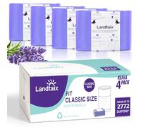 Refills Only Compatible with Dekor Classic Diaper Pail Refills|4 Pack for 2772 Diapers(Extra 40% Lengths)Diaper Pail Bags with Extra 30% Thickness Powerful Odor Eliminate Lavender Scent for Baby/Adult