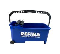 REFINA 16L Double Roller Wash Bucket for Washing & Rinsing Sponge Floats - 500 x 260 x 230mm Washboy w/Separation Grid, 2 Wheels & Carry Handle - Lightweight & Durable Wash Tub