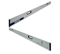 REFINA 5'9inch (1.75m) Box Rule Level with 2 Handle Grips, Horizontal Vertical Spirit Level Vials - 100 by 18mm Slim Box Section Profile for Walls, Floors - Lightweight Durable Aluminium Construction