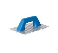REFINA 8mm Twisted Tooth Scratch Float Hand Tool - 10”x6” (249 x 145mm) Stainless Steel Scraper w/Plastic Square Grip Handle - Plastering & Rendering Tool to Achieve Perfect Decorative Finish