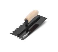 Refina Huds 11" 280mm Notchtile Adhesive Spreading Tiling Trowel Graphite 10mm Notch Right Handed Wood Handle 2022810Rw