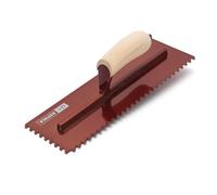 Refina Huds 14" 360mm Notchtile Adhesive Spreading Tiling Trowel Copper 6mm Notch Left Handed Wood Handle 2023606Lw