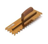Refina Huds 14" 360mm Notchtile Adhesive Spreading Tiling Trowel Gold 12mm Notch Left Handed Cork Handle 2023612Lc