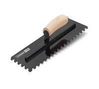 Refina Huds 14" 360mm Notchtile Adhesive Spreading Tiling Trowel Graphite 10mm Notch Left Handed Wood Handle 2023610Lw
