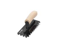 Refina Huds 8" 190mm Notchtile Adhesive Spreading Tiling Trowel Graphite 10mm Notch Left Handed Wood Handle 2021910Lw