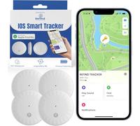 ReFind Air Tracker for Google & iOS(Apple Certified) Find My Mini GPS Tracker Tag Apple AirTracker Alternative, Mini GPS Tracker for Keys, Pets, Wallets and Luggage (White(4pc), Pack of 4, iOS+Google)