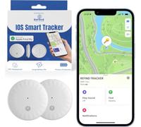 ReFind Air Tracker for Google & iOS(Apple Certified) Find My Mini GPS Tracker Tag Apple AirTracker Alternative, Mini GPS Tracker for Keys, Pets, Wallets and Luggage (White(2pc), Pack of 2, iOS+Google)