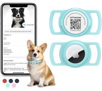 ReFind Airtag Dog Collar Holder & Free App Pet Tracker Smart Qr Id