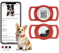 ReFind Airtag Dog Collar Holder & Free App Pet Tracker Smart Qr Id