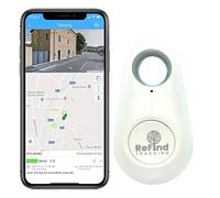 ReFind Smart tracker. Mini GPS Bluetooth locator. For finding Keys, luggage, possetions, pets. Compact AIR I TAG blue, pink, green, black, white. (White)